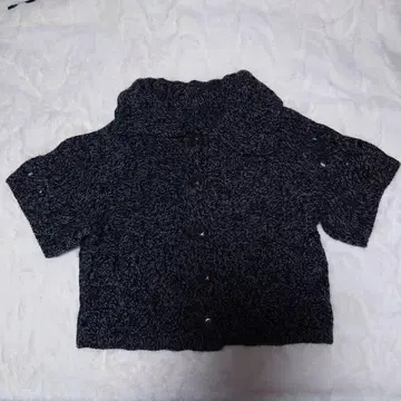 주식회사 킹 JUDY 반팔 가디건 반팔 볼레로 손뜨개질 블랙 그레이 혼방