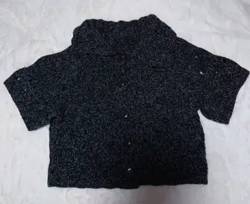 주식회사 킹 JUDY 반팔 가디건 반팔 볼레로 손뜨개질 블랙 그레이 혼방