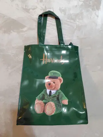 Harrods 해롯 테디베어 토트백 그린