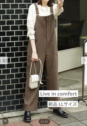 [ 새상품 LL ] 리브인컴포트 어른의 브라운 체크 살로펫