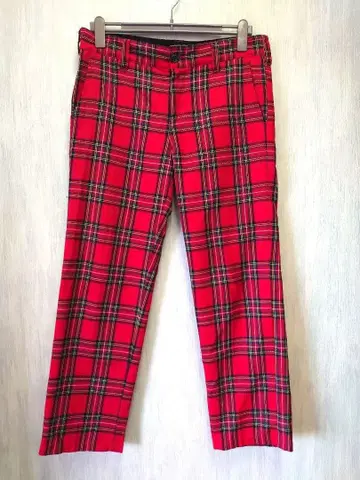 Montley 타탄 체크 팬츠 레드 모레이