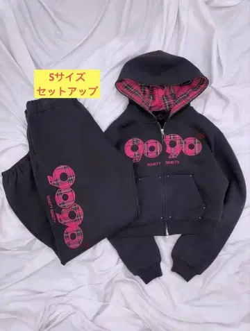 9090girl 로고 후드티 셋업