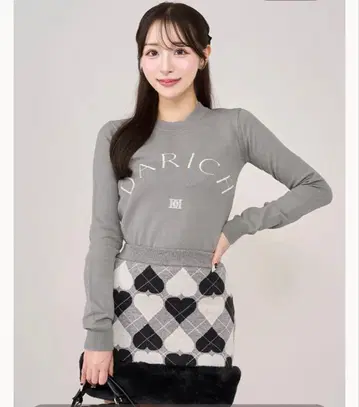 Darich 그레이 로고 니트 스웨터 긴팔