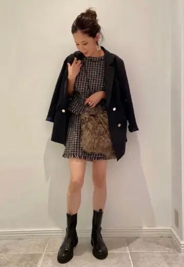 Mystrada 트위드 풀오버 트위드 큐롯