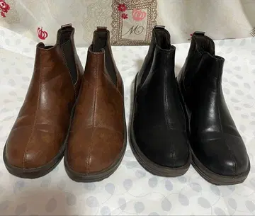 시마무라 사이드 고어 숏부츠 브라운 블랙 LL 사이즈 2족 세트