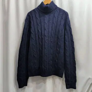 고품질 펜들턴 울 케이블 짜임 터틀넥 스웨터 L