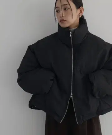 패딩 숏 다운 자켓 다운 자켓 아우터 블랙 hellam