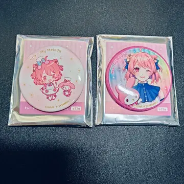 컬러풀 피치 산리오 스이파라 콜라보 노아 마이멜로디 캔뱃지 2개 세트