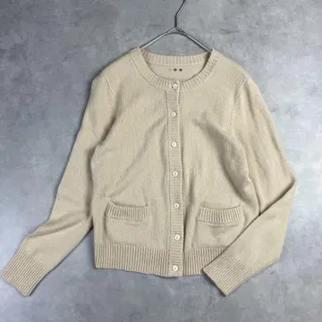 three dots 캐시미어 100% 니트 가디건 베이지 심플