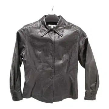 Lui Chantant 블랙 가죽 셔츠 자켓