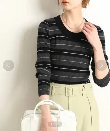 IENA 3x3 리브 U넥 풀오버 12,100엔