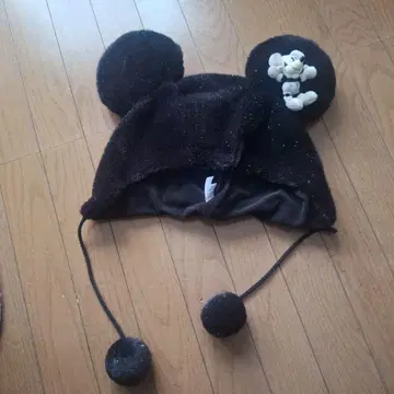 미키 귀 달린 퍼 모자