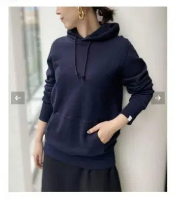 미사용 라빠르망 루프 휠러 후드티 네이비