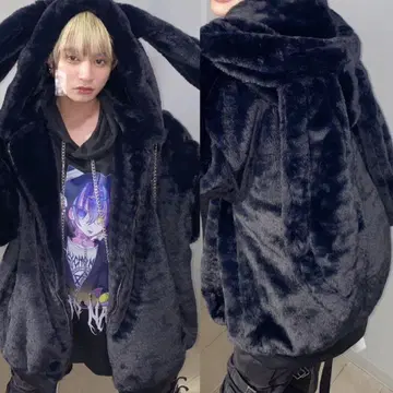 PSYNYXX THICC 하이퀄리티 토끼 귀 퍼 블루종 지뢰