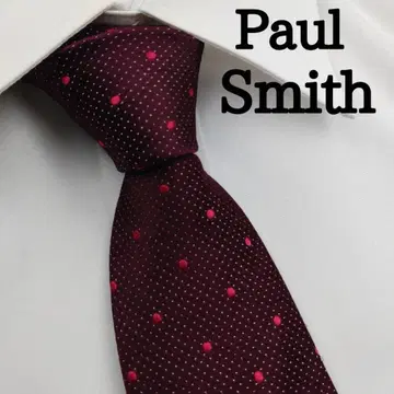 폴스미스 고급 실크 넥타이 도트 무늬 초콜릿