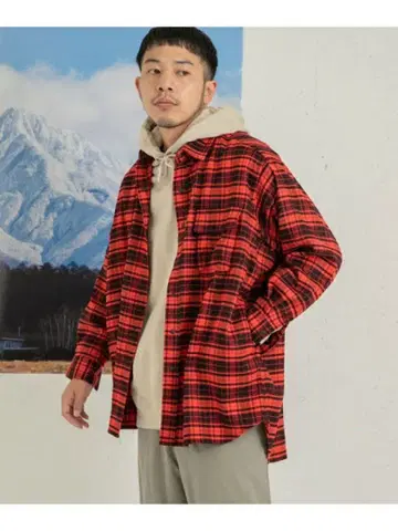 EKAL 저니 푸트온 체크 셔츠 레드