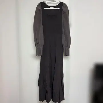 FRAY I.D 다크 그레이 롱 원피스 쉬폰