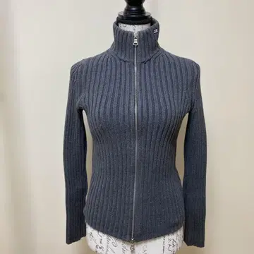 랄프 로렌 그레이 하이넥 풀 집업 스웨터