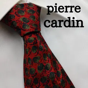 피에르 가르뎅 고급 실크 넥타이 올 패턴 브라운