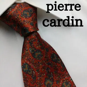 피에르 가르뎅 고급 실크 넥타이 올 패턴 브라운