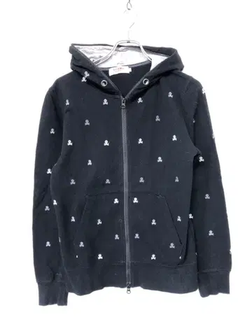 BEAMS HEART 구제 의류 해골 무늬 자수 풀 집업 후드티