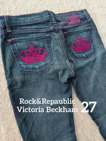 ROCK&REPUBLIC 27 핑크 로우라이즈 데님 2000s y2k