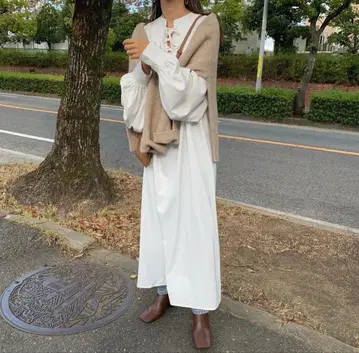 blate 2way 드레이프감 롱 셔츠 원피스