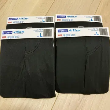 스테테코 AIRism 블랙 L 사이즈 4장 세트