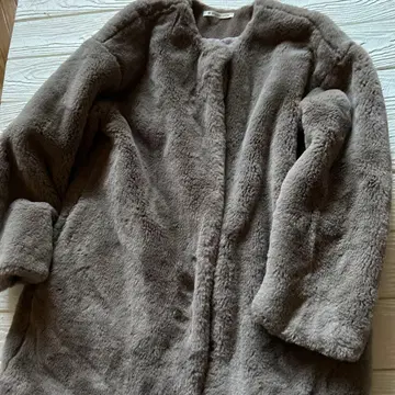 MAJESTIC LEGON 플리스 노카라 코트 그레이 프리 사이즈