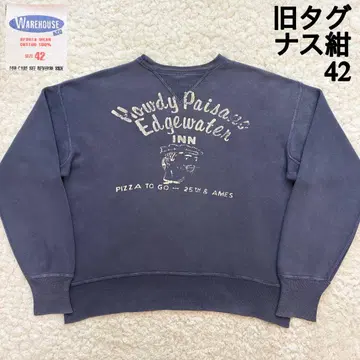 퍼플네이비 구 택 WAREHOUSE 양V 프리덤 슬리브 맨투맨 42L