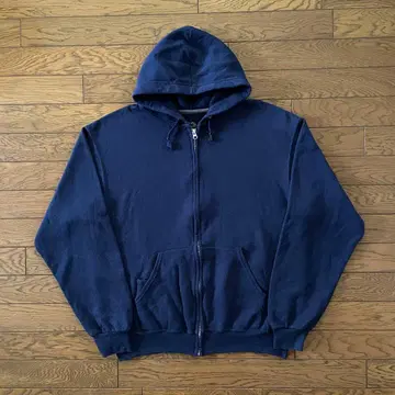 프룻 오브 더 룸 지퍼 후드티 네이비 무지 L