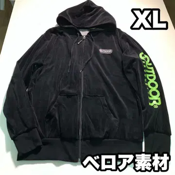OUTDOOR 벨로아 후드티 드랙 자켓 XL 사이즈 블랙 지퍼