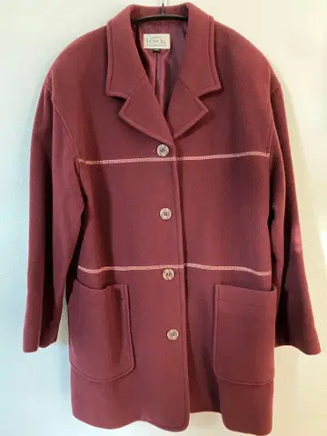 버건디 플리스 자켓