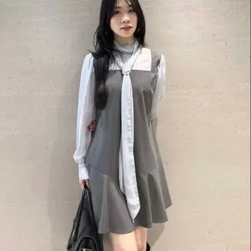 LILY BROWN 보타이 블라우스 콤비 원피스