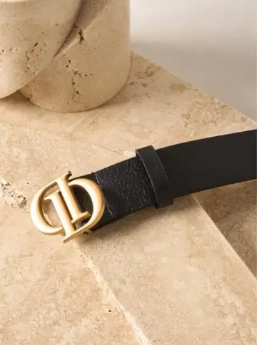 [택 포함 새상품] Darich 다리치 D 모티브 가죽 벨트 블랙