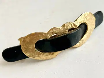 골동품 일본제 블랙 골드 하트 vintage 머리핀