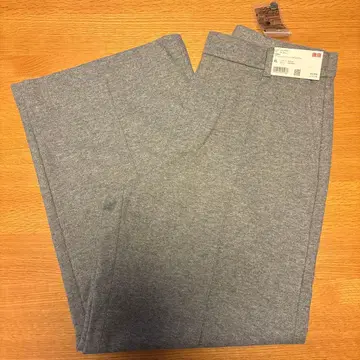 유니클로 브러쉬드 저지 와이드 팬츠 그레이 XL