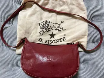 IL BISONTE 빨간색 가죽 숄더백