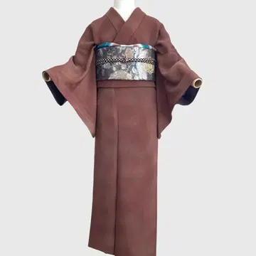 시쓰케이트 달린 자수 하나 문 가스리 이로무지 기모노 NO