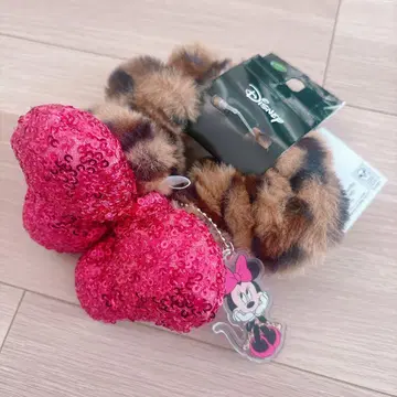 아베일 미니 마우스 레오파드 무늬 헤어 액세서리 스크런치