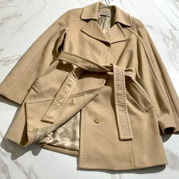 [ 새상품급 ] 후카키 캐시미어 100% 벨트 코트 카멜 베이지 11호