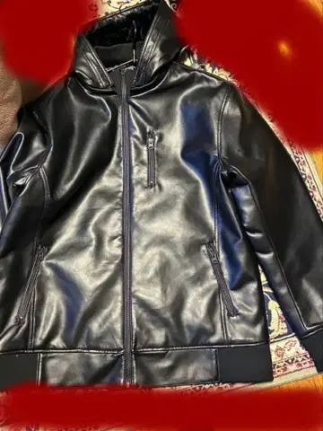 인조 가죽 후디드 보아 안감 자켓