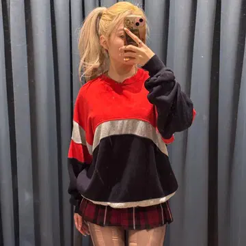 [ 무료배송 ] USA 구제 의류 맨투맨 오버 사이즈 보더 트레이닝복