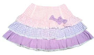 컬러풀 깅엄 스커트 베이비더스타즈 샤인브라이트 캐주얼 로리