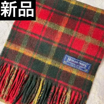 [ 새상품 ] HIGHLAND TWEEDS 영국제 울 머플러 체크 레드