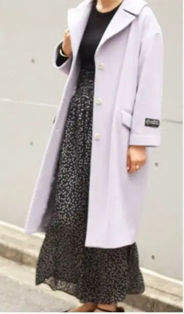 Spick&Span 피크드 칼라 코트 라벤더 체스터 코트