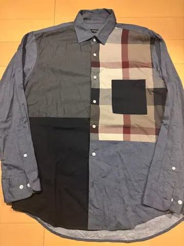 BLACK LABEL 패치워크 디자인 셔츠 M