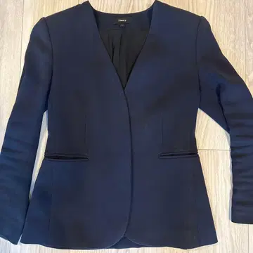 Theory 네이비 노카라 자켓