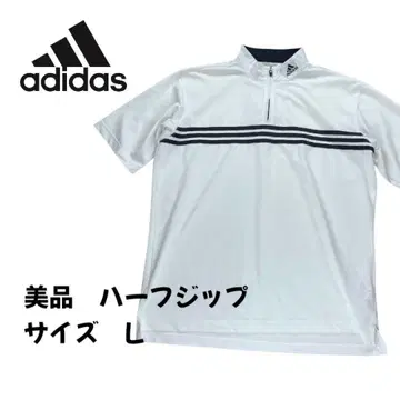 [ 새상품급 ] adidas 아디다스 하프 지퍼 셔츠 화이트 L 사이즈