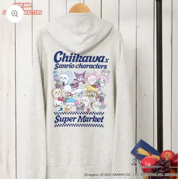 치이카와 x 산리오 캐릭터즈 ZIP 후드티 슈퍼마켓 L 사이즈